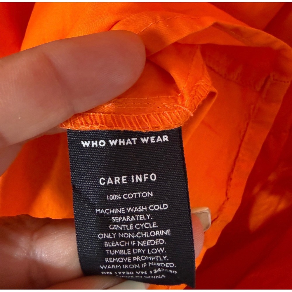 Who What Wear Orange One Shoulder Tiered Maxi Dress Cotton XL - Picture 6 of 8